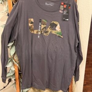 Under Armour Men’s Long Sleeve Tee - Charcoal with Camo UA Print